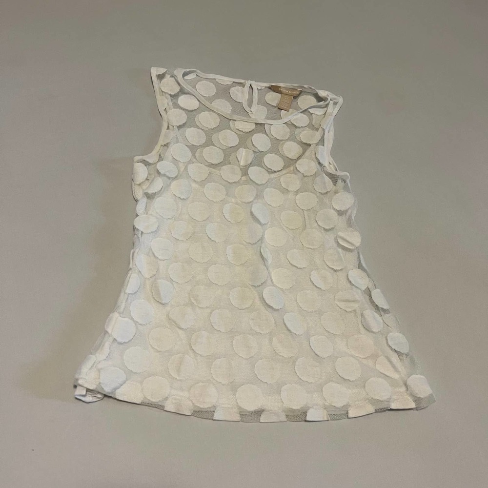 Banana Republic White polka dot sleeveless blouse top XSP